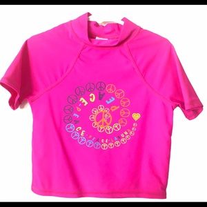 Laguna Pink Peace Rash Guard Girls Swimwear 7/8 78